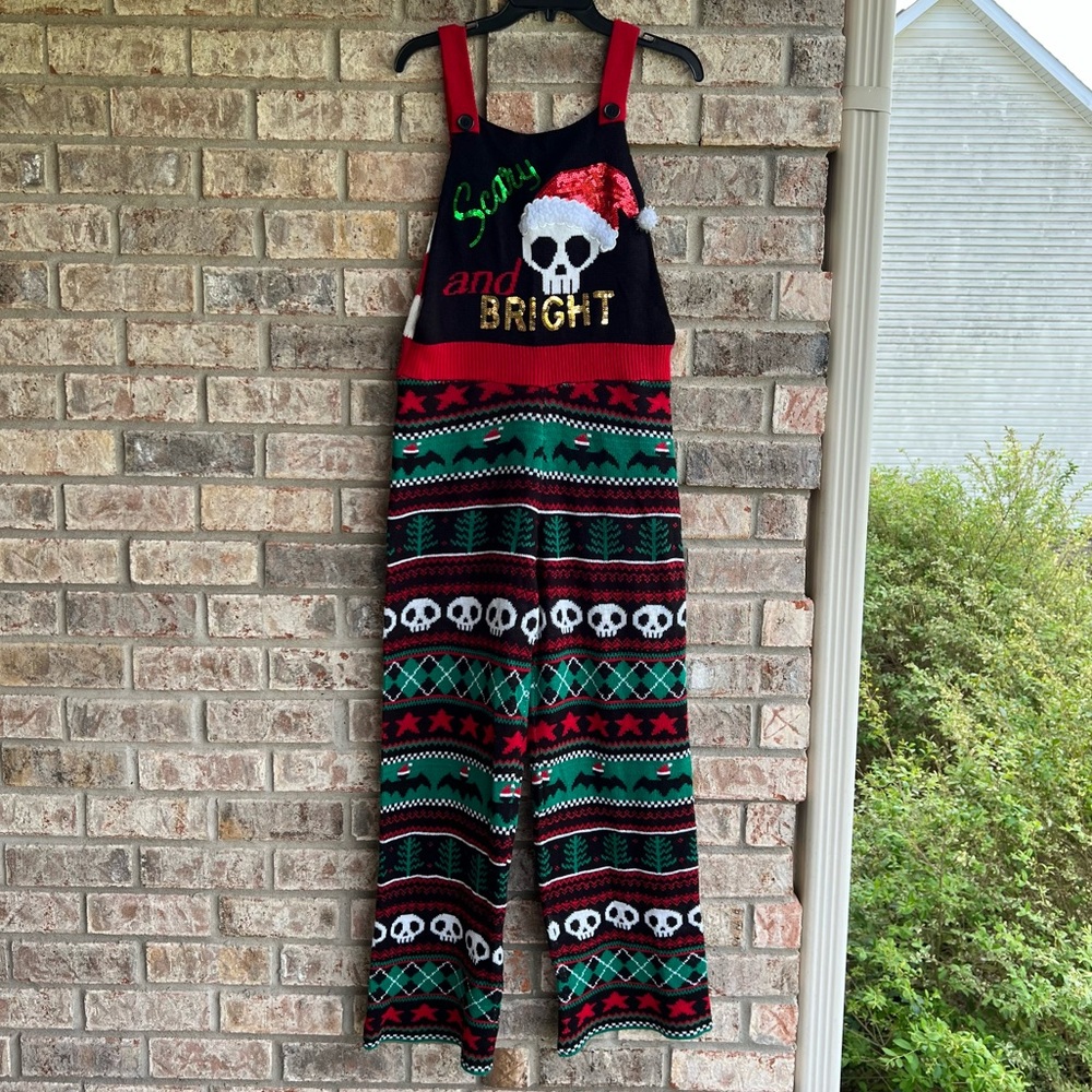 🍒💣 Spooky Halloween ugly sweater jumpsuit overalls